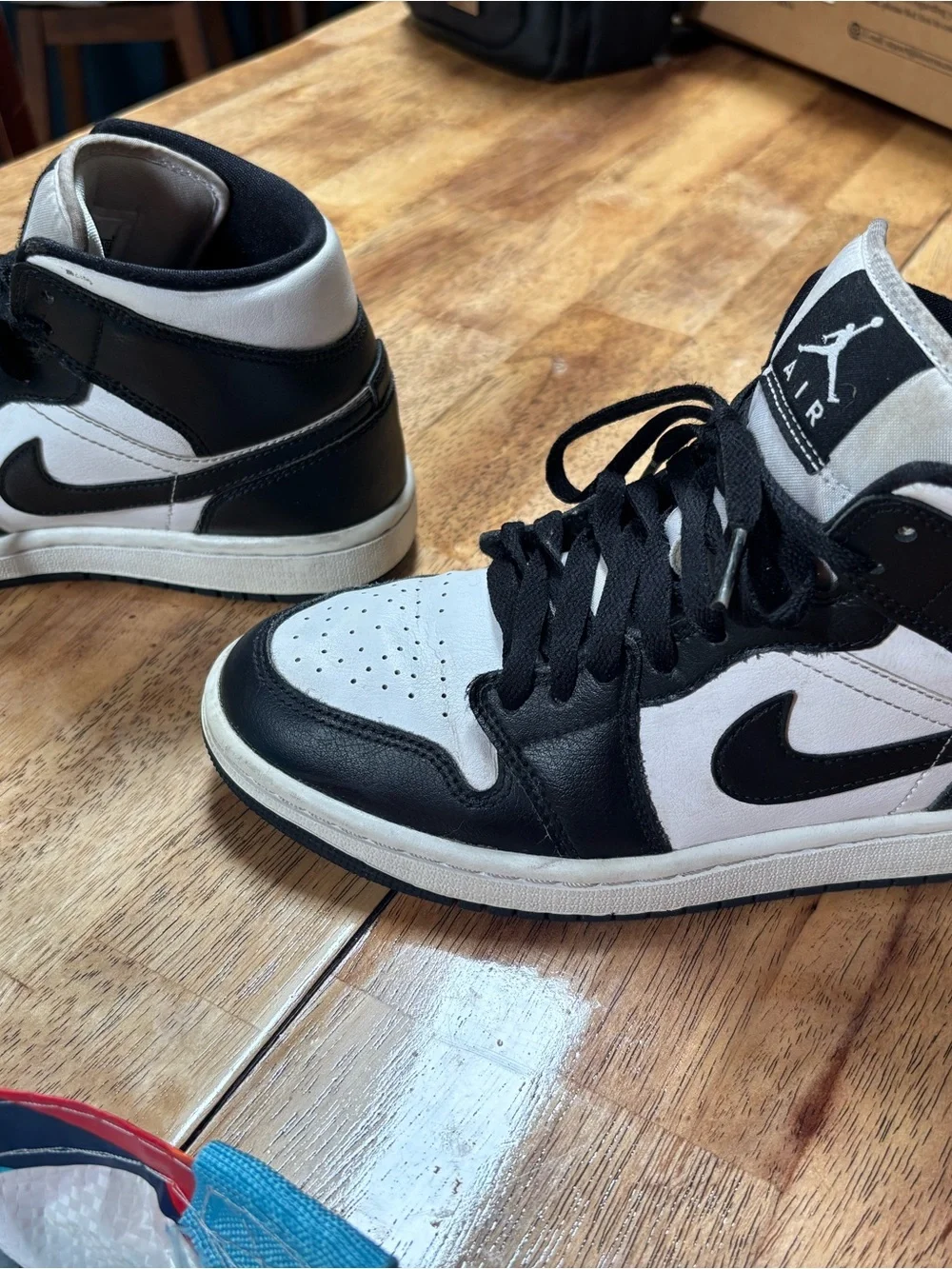 Jordan Black and White High-Top Sneakers